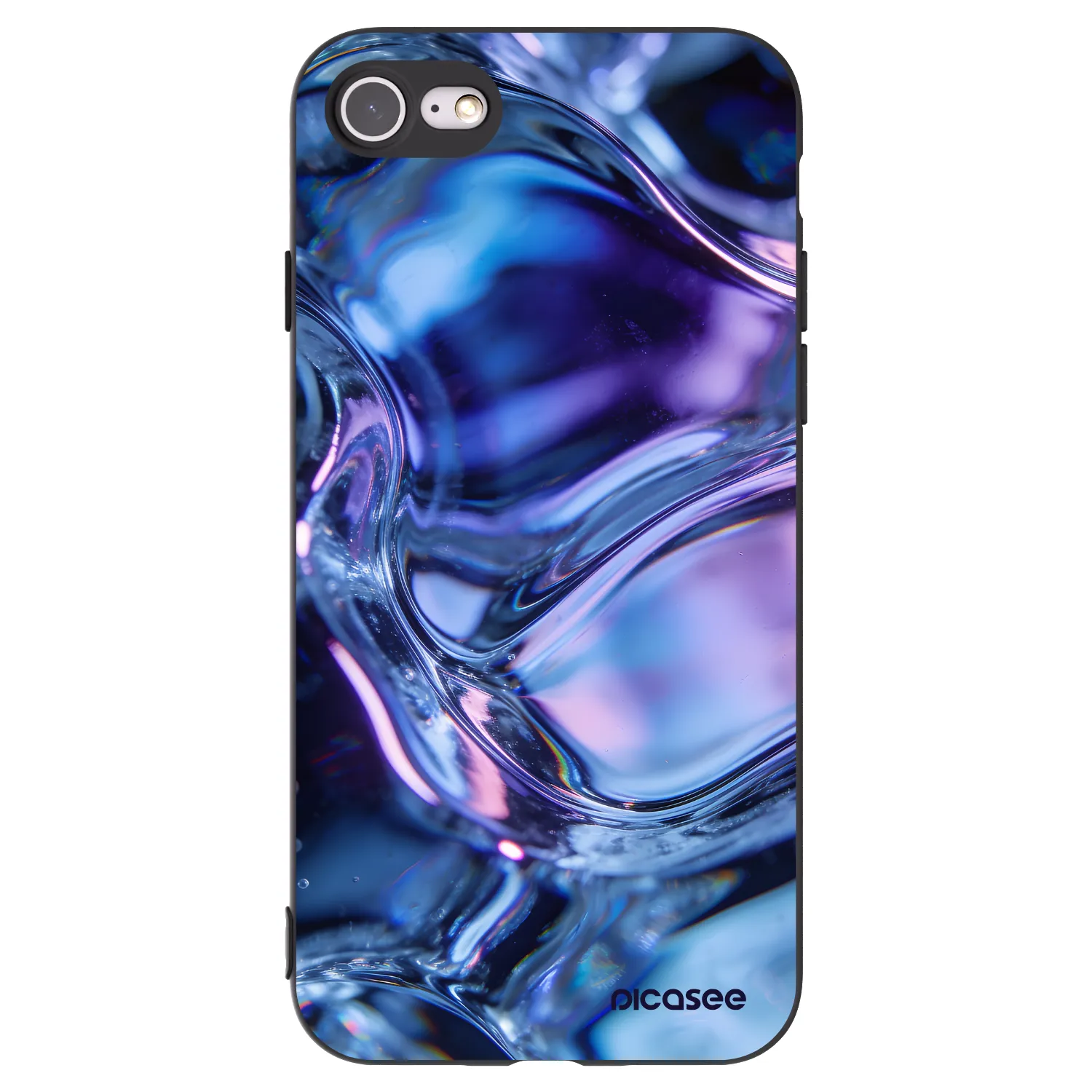 Picasee Μαύρη θήκη σιλικόνης για Apple iPhone 7 - Iris liquid