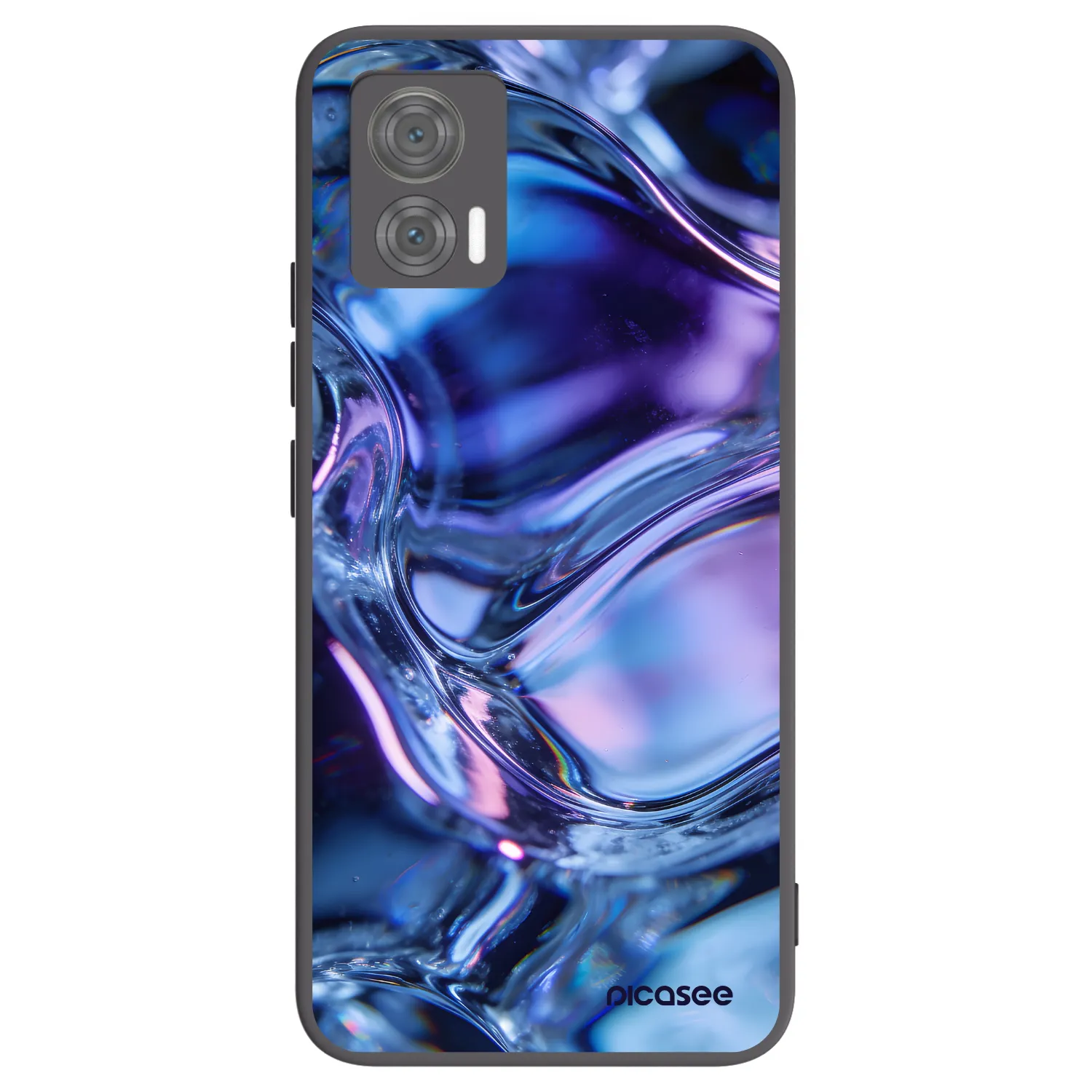 Picasee Μαύρη θήκη σιλικόνης για Motorola Edge 30 Neo - Iris liquid