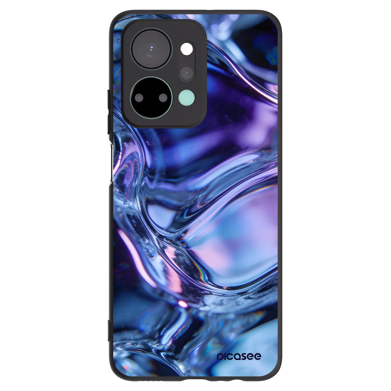Picasee Μαύρη θήκη σιλικόνης για Honor X7a - Iris liquid