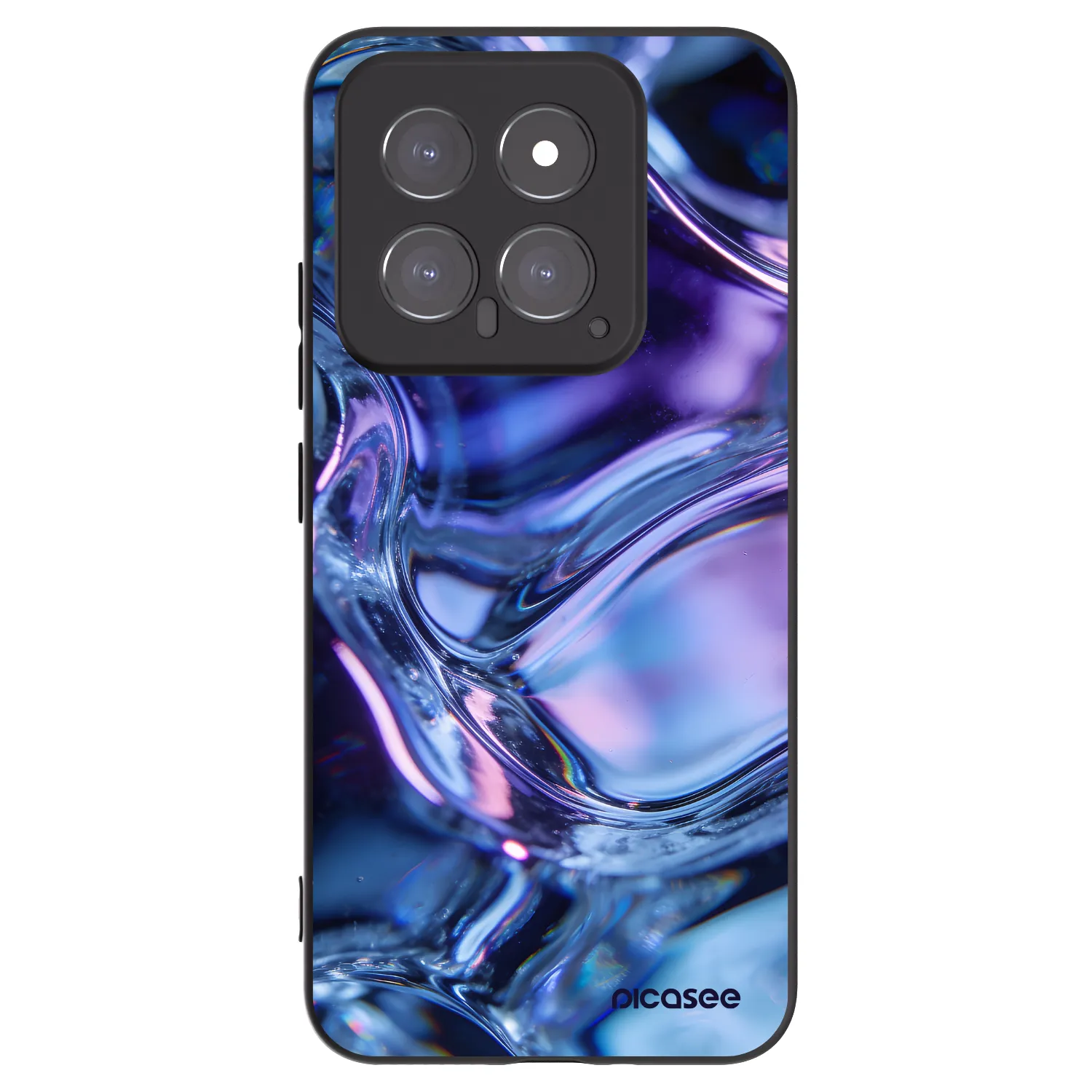 Picasee Μαύρη θήκη σιλικόνης για Xiaomi 14 - Iris liquid