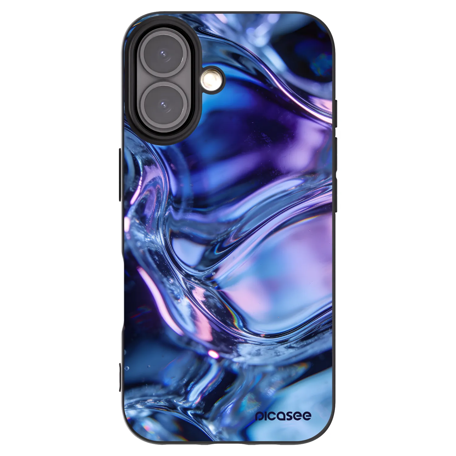 Picasee Μαύρη θήκη σιλικόνης για Apple iPhone 16 - Iris liquid