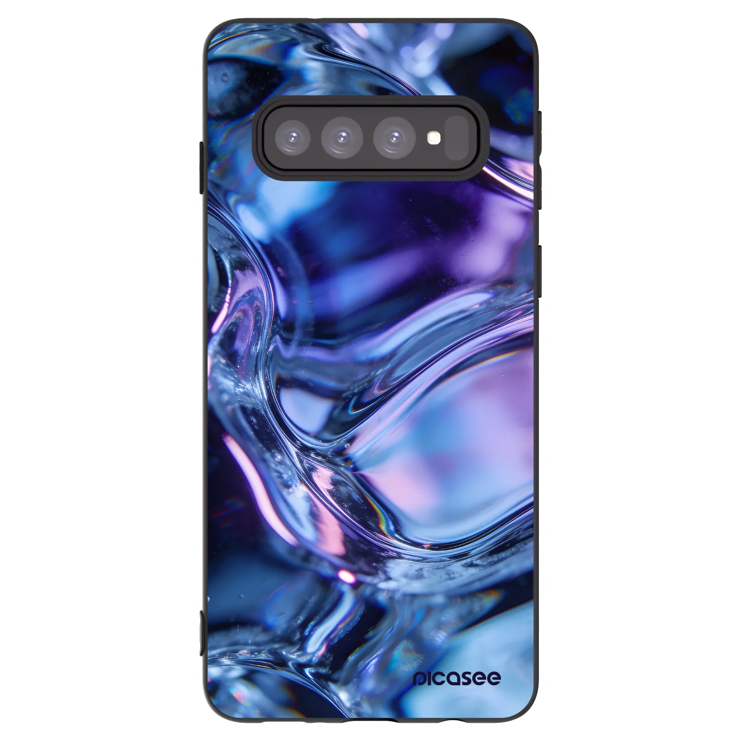 Picasee Μαύρη θήκη σιλικόνης για Samsung Galaxy S10 G973 - Iris liquid