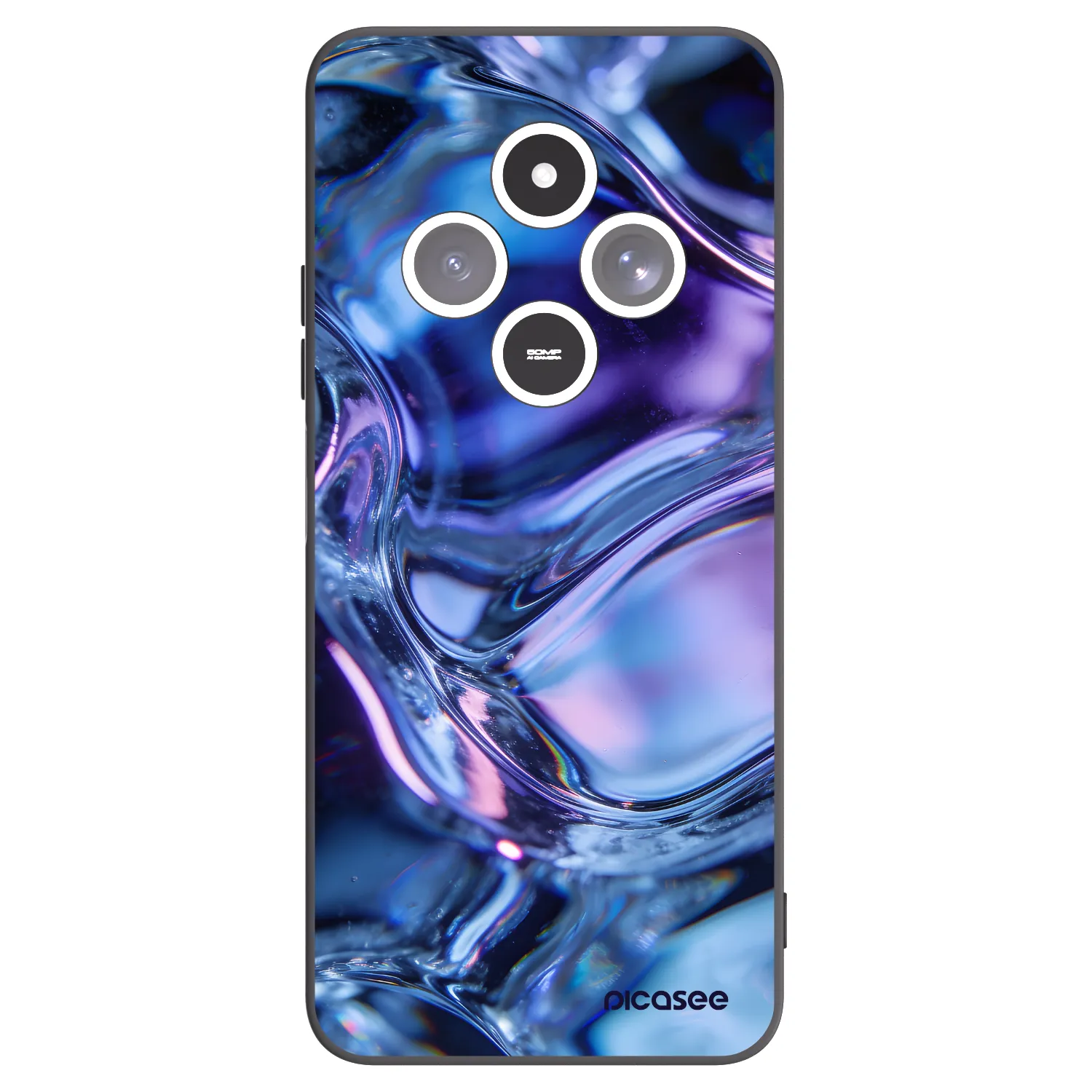 Picasee Μαύρη θήκη σιλικόνης για Xiaomi Redmi 14C - Iris liquid
