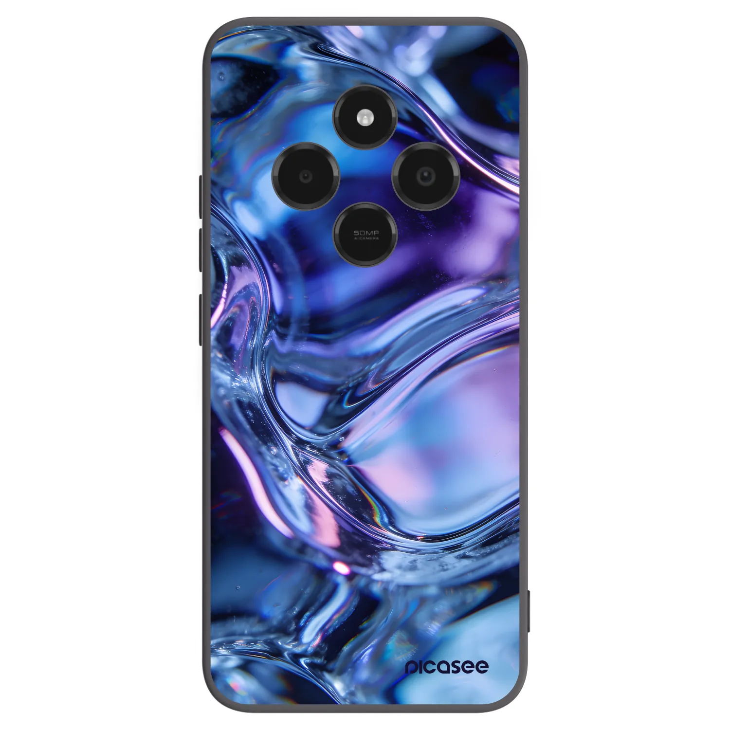 Picasee Μαύρη θήκη σιλικόνης για Xiaomi Poco C75 - Iris liquid