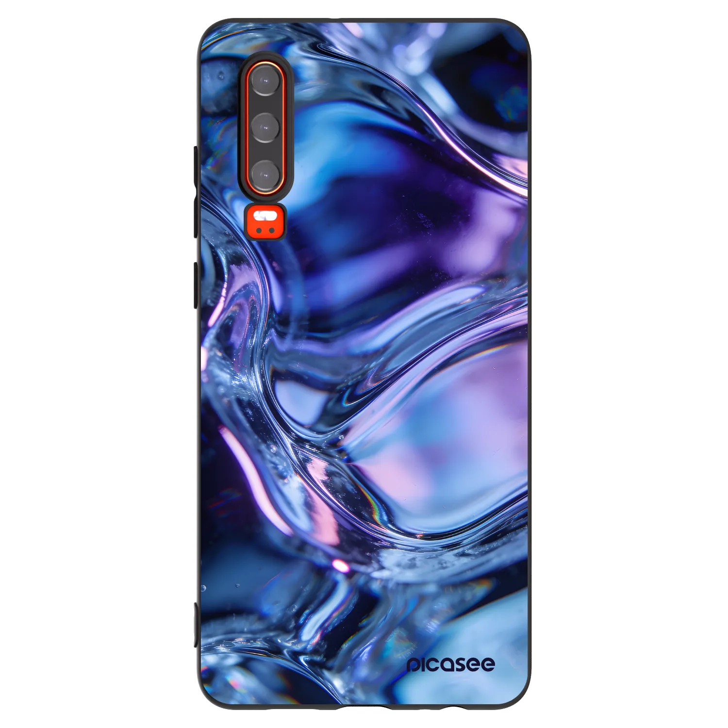 Picasee Μαύρη θήκη σιλικόνης για Huawei P30 - Iris liquid