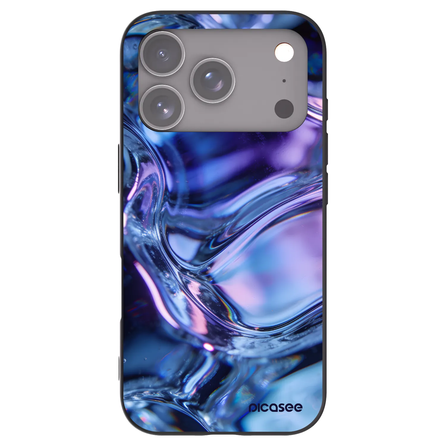 Picasee Μαύρη θήκη σιλικόνης για Apple iPhone 17 Pro - Iris liquid