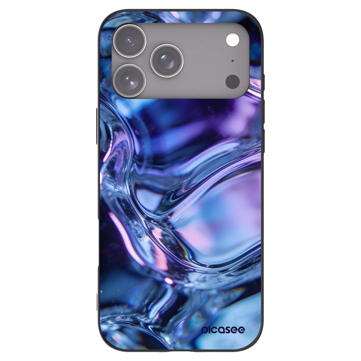 Picasee Μαύρη θήκη σιλικόνης για Apple iPhone 17 Pro Max - Iris liquid