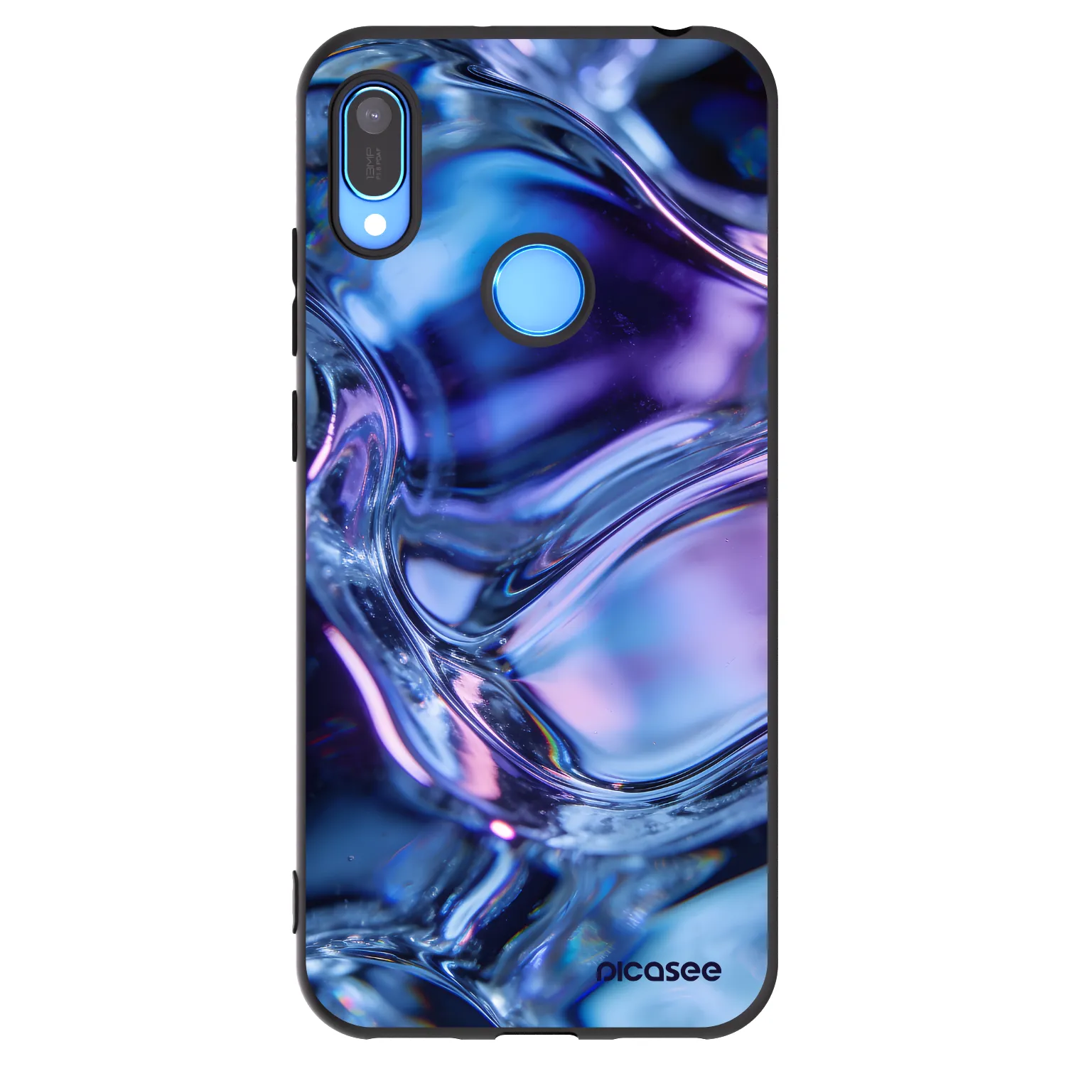 Picasee Μαύρη θήκη σιλικόνης για Huawei Y6 2019 - Iris liquid
