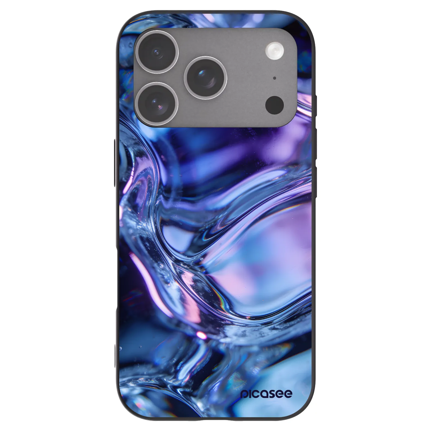 Picasee Μαύρη θήκη σιλικόνης για Apple iPhone 18 Pro - Iris liquid