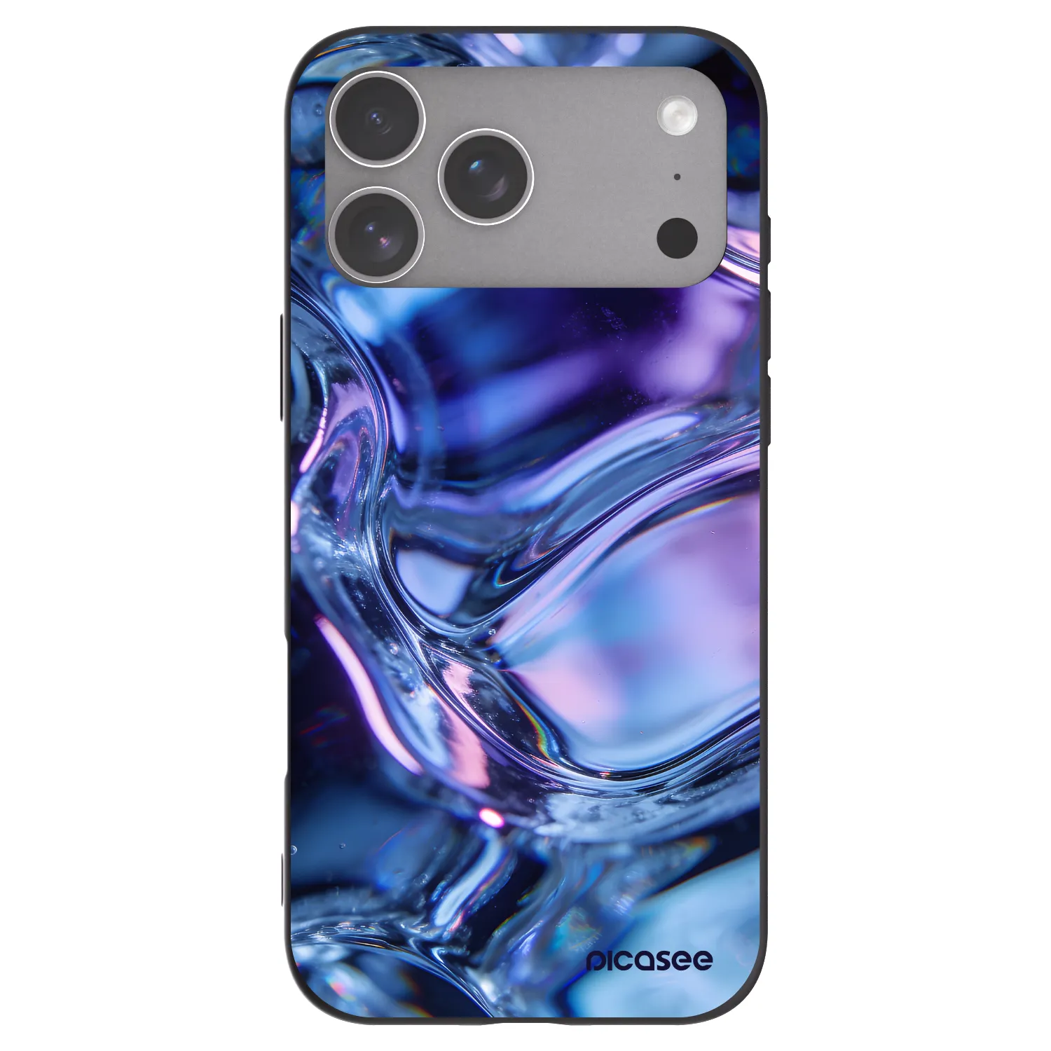 Picasee Μαύρη θήκη σιλικόνης για Apple iPhone 18 Pro Max - Iris liquid