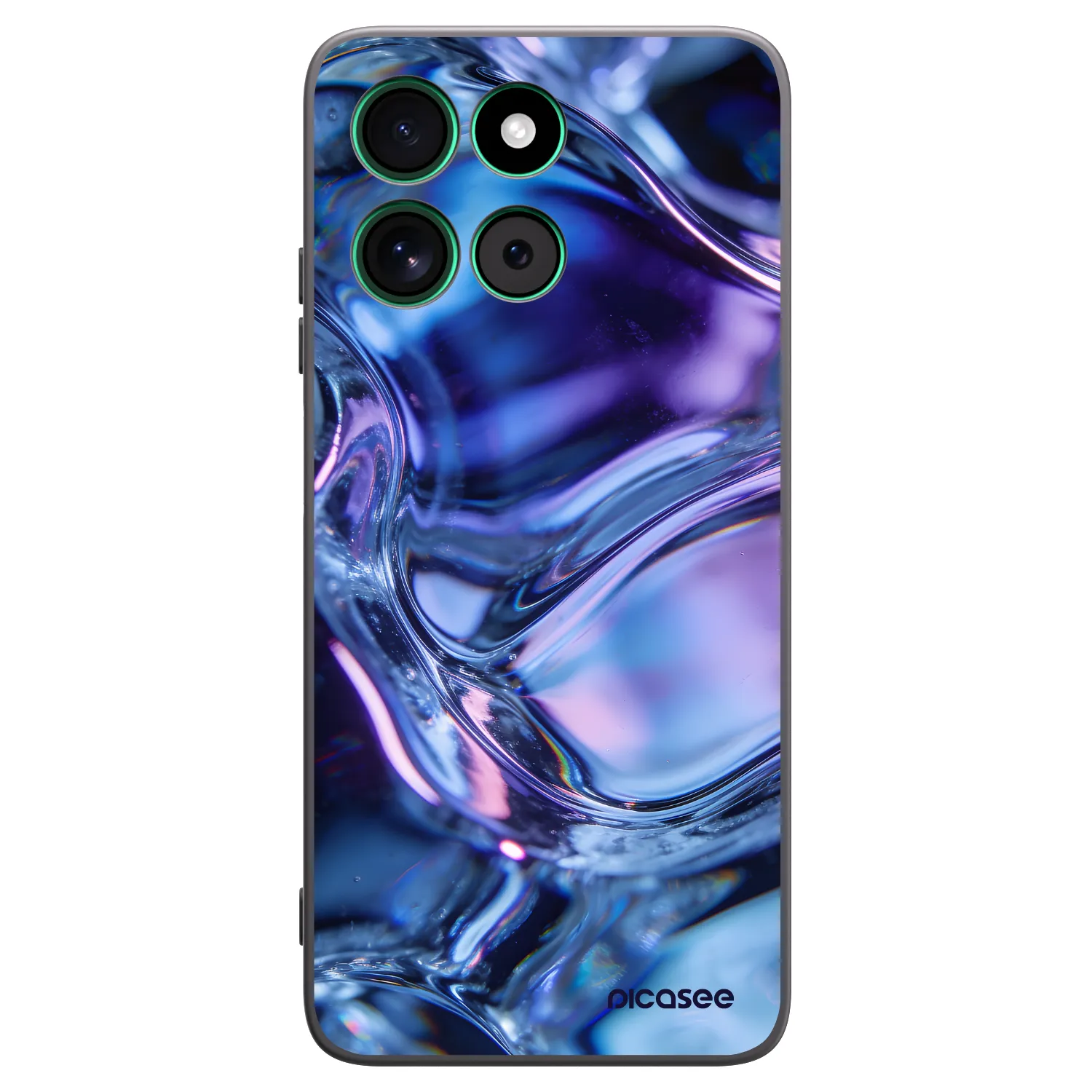 Picasee Μαύρη θήκη σιλικόνης για Motorola Moto G57 Power - Iris liquid