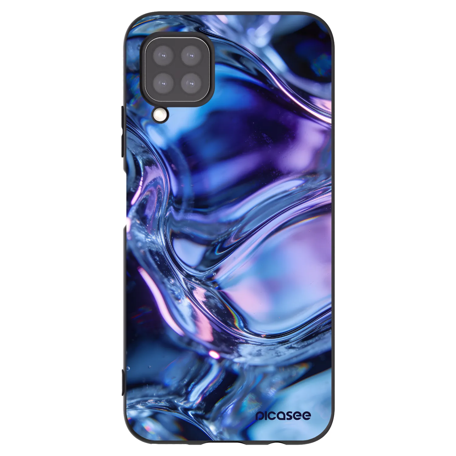 Picasee Μαύρη θήκη σιλικόνης για Huawei P40 Lite - Iris liquid