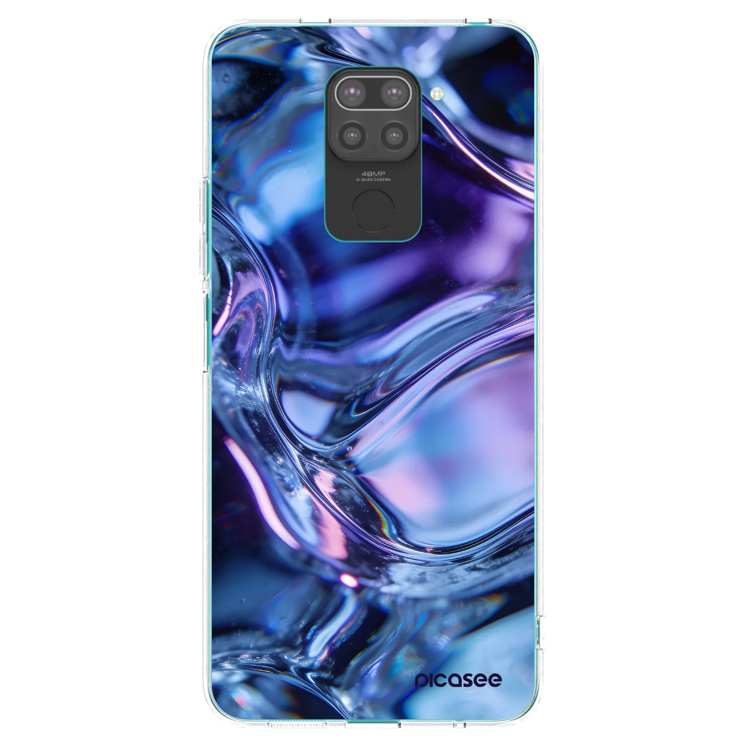 Picasee Μαύρη θήκη σιλικόνης για Xiaomi Redmi Note 9 - Iris liquid