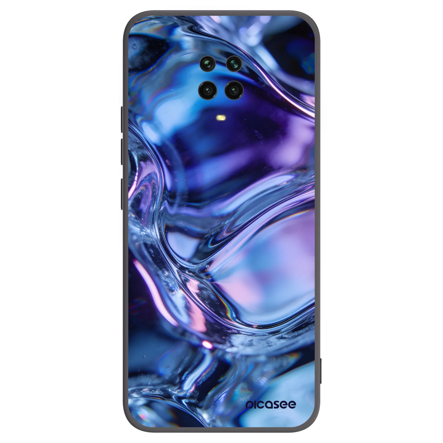Picasee Μαύρη θήκη σιλικόνης για Xiaomi Redmi Note 9S - Iris liquid