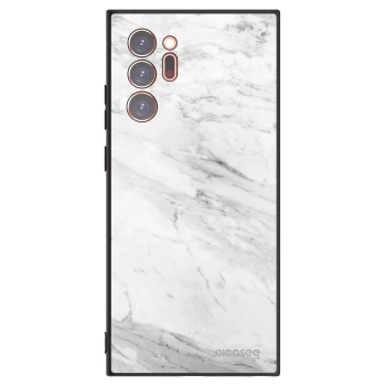 Picasee Μαύρη θήκη σιλικόνης για Samsung Galaxy Note 20 Ultra - White marble