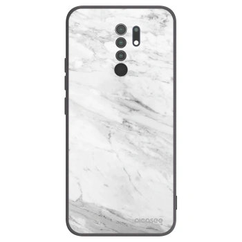 Picasee Μαύρη θήκη σιλικόνης για Xiaomi Redmi 9 - White marble