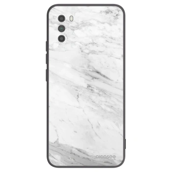 Picasee Μαύρη θήκη σιλικόνης για Xiaomi Poco M3 - White marble