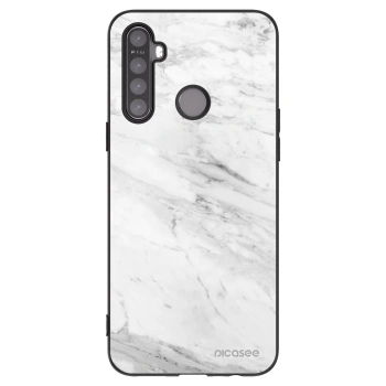 Picasee Μαύρη θήκη σιλικόνης για Realme 6i - White marble