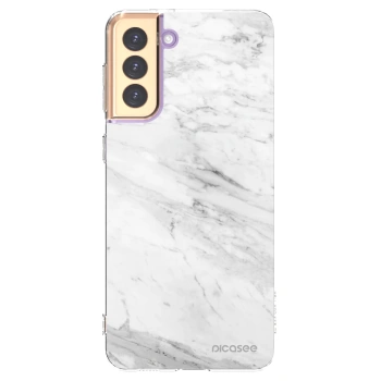 Picasee διαφανής θήκη σιλικόνης Samsung Galaxy S21+ 5G G996F - White marble