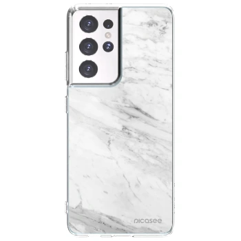 Picasee διαφανής θήκη σιλικόνης Samsung Galaxy S21 Ultra 5G G998B - White marble