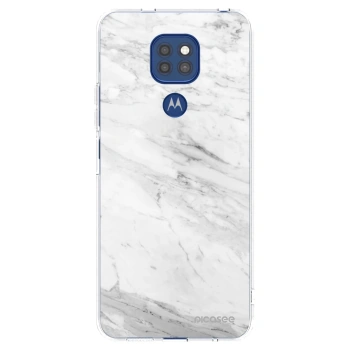 Picasee διαφανής θήκη σιλικόνης Motorola Moto G9 Play - White marble