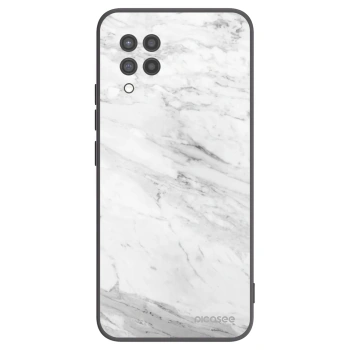 Picasee Μαύρη θήκη σιλικόνης για Samsung Galaxy A42 A426B - White marble