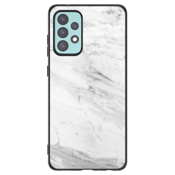 Picasee Μαύρη θήκη σιλικόνης για Samsung Galaxy A72 A725F - White marble