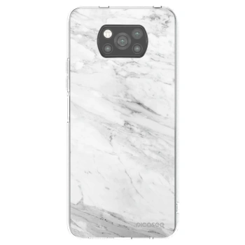 Picasee Μαύρη θήκη σιλικόνης για Xiaomi Poco X3 Pro - White marble