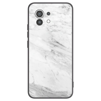 Picasee Μαύρη θήκη σιλικόνης για Xiaomi Mi 11 - White marble