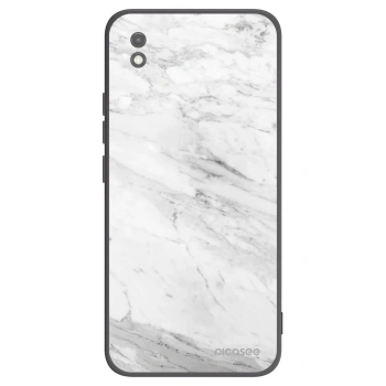 Picasee Μαύρη θήκη σιλικόνης για Xiaomi Redmi 9AT - White marble