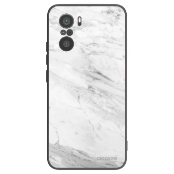 Picasee Μαύρη θήκη σιλικόνης για Xiaomi Poco F3 - White marble