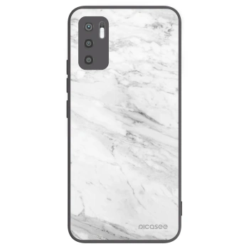 Picasee Μαύρη θήκη σιλικόνης για Xiaomi Redmi Note 10 5G - White marble