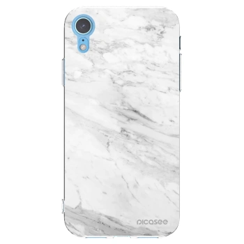 Picasee διαφανής θήκη σιλικόνης Apple iPhone XR - White marble