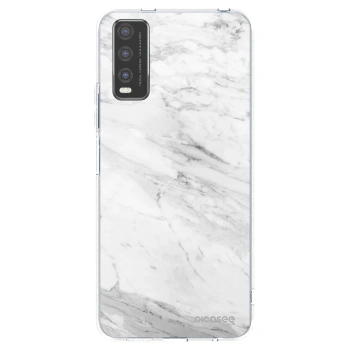 Picasee διαφανής θήκη σιλικόνης Vivo Y20s - White marble
