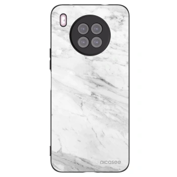 Picasee Μαύρη θήκη σιλικόνης για Huawei Nova 8i - White marble