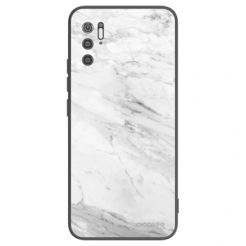 Picasee Μαύρη θήκη σιλικόνης για Xiaomi Poco M3 Pro 5G - White marble