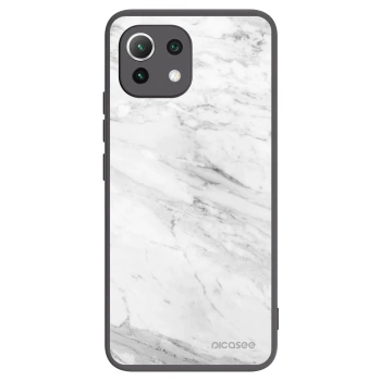 Picasee Μαύρη θήκη σιλικόνης για Xiaomi 11 Lite 5G NE - White marble