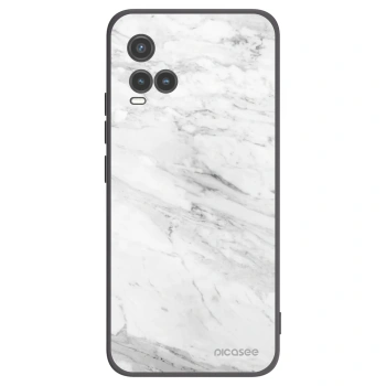 Picasee Μαύρη θήκη σιλικόνης για Vivo Y33s - White marble