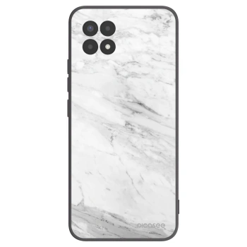 Picasee Μαύρη θήκη σιλικόνης για Realme 8i - White marble