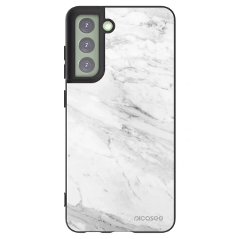 Picasee Μαύρη θήκη σιλικόνης για Samsung Galaxy S21 FE 5G - White marble