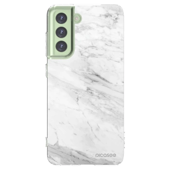 Picasee διαφανής θήκη σιλικόνης Samsung Galaxy S21 FE 5G - White marble