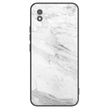Picasee Μαύρη θήκη σιλικόνης για Realme C11 (2021) - White marble
