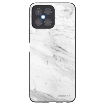Picasee Μαύρη θήκη σιλικόνης για Honor X8 4G - White marble