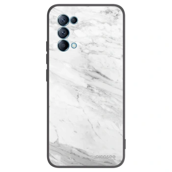 Picasee Μαύρη θήκη σιλικόνης για OPPO Reno 5 5G - White marble
