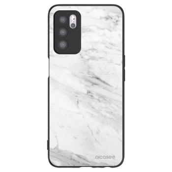 Picasee Μαύρη θήκη σιλικόνης για OPPO A16 - White marble