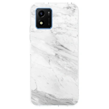 Picasee διαφανής θήκη σιλικόνης Vivo Y01 - White marble