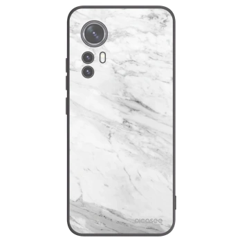Picasee Μαύρη θήκη σιλικόνης για Xiaomi 12X - White marble