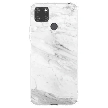 Picasee διαφανής θήκη σιλικόνης Realme C21Y - White marble