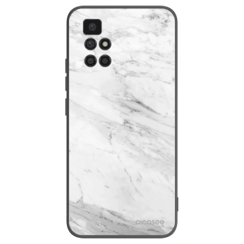 Picasee Μαύρη θήκη σιλικόνης για Xiaomi Redmi 10 (2022) - White marble