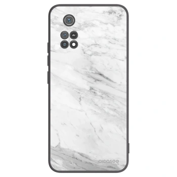 Picasee Μαύρη θήκη σιλικόνης για Xiaomi Poco M4 Pro - White marble